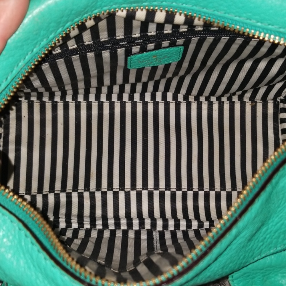 KATE SPADE TEAL LEATHER SATCHEL PURSE POCKETBOOK - Picture 5 of 8